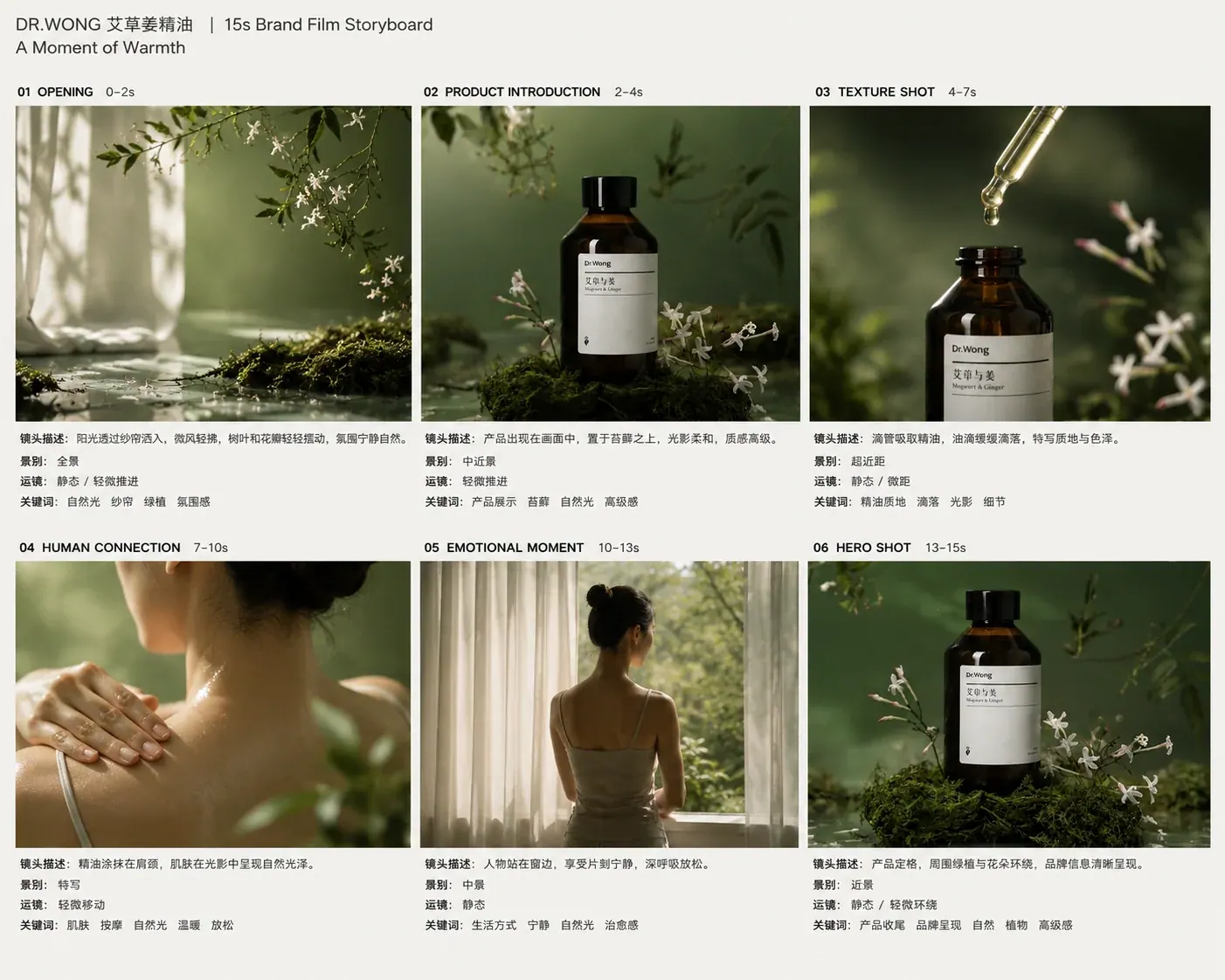 草本产品 AI 短片分镜图